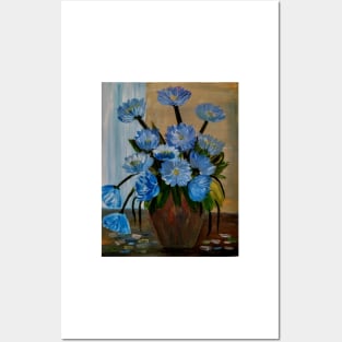 A beautiful bouquet of flowers in a Cooper vase Posters and Art